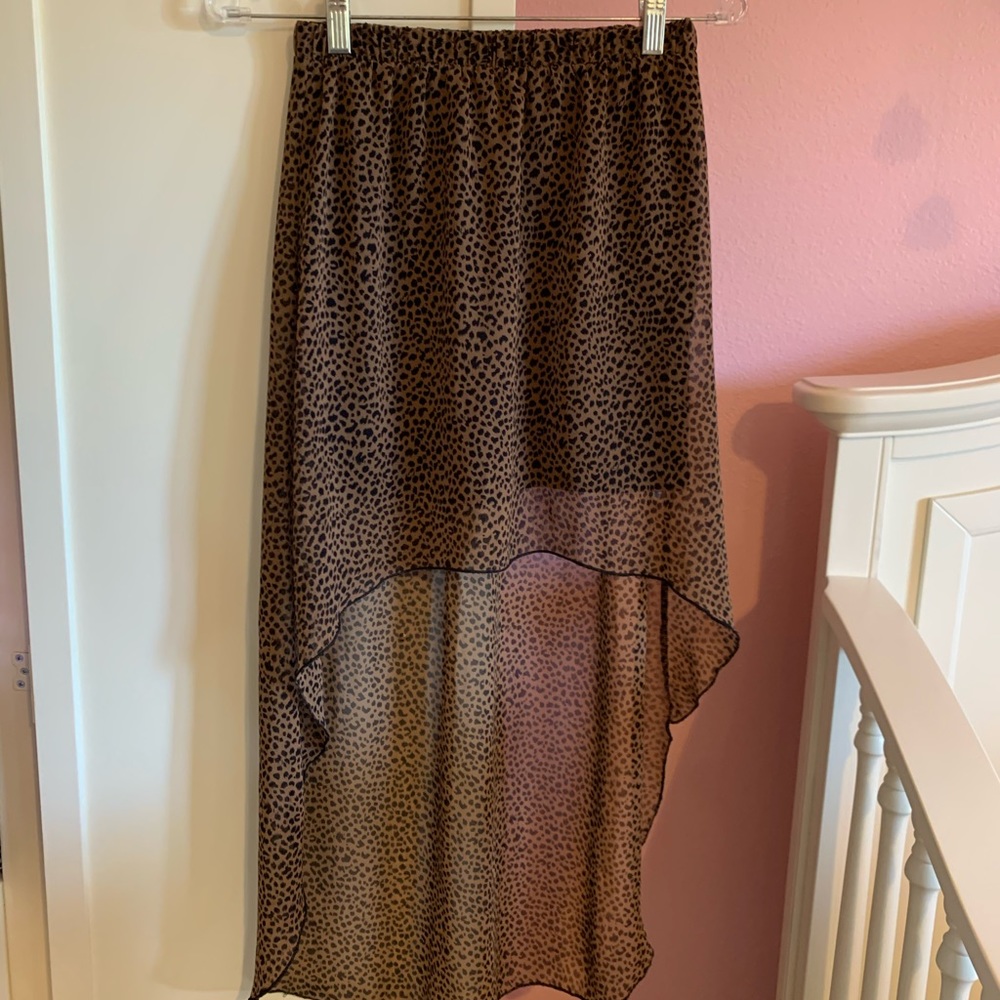 High low leopard skirt